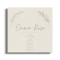 Birth announcement for Emma Rose, born May 14, 2025, 8:42 AM, 6 lb 9 oz, 20 inches.