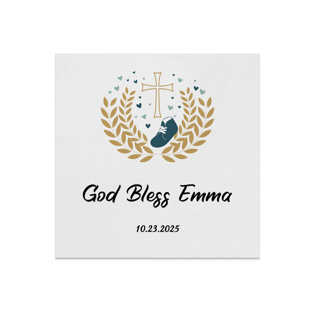 God Bless Emma, 10.23.2025, with cross and wreath design.