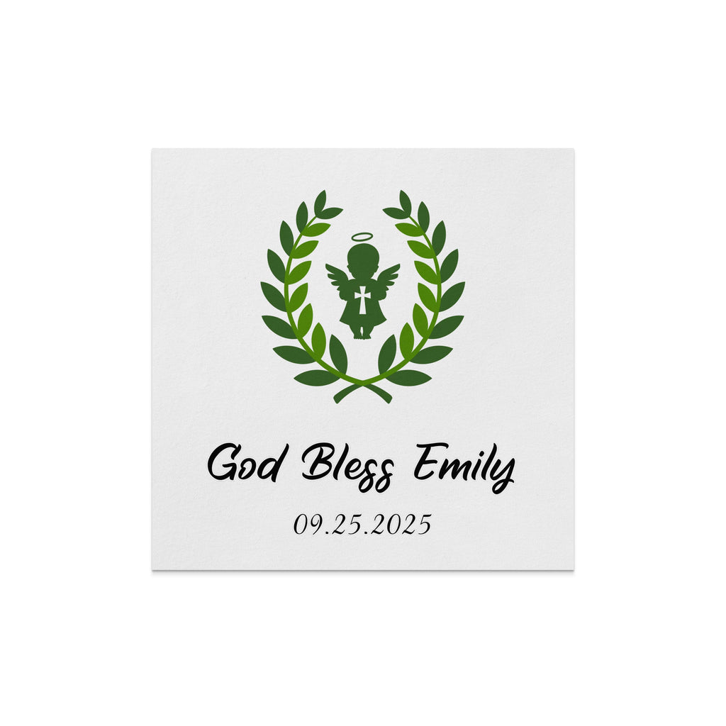 God Bless Emily 09.25.2025 with laurel wreath and cross.