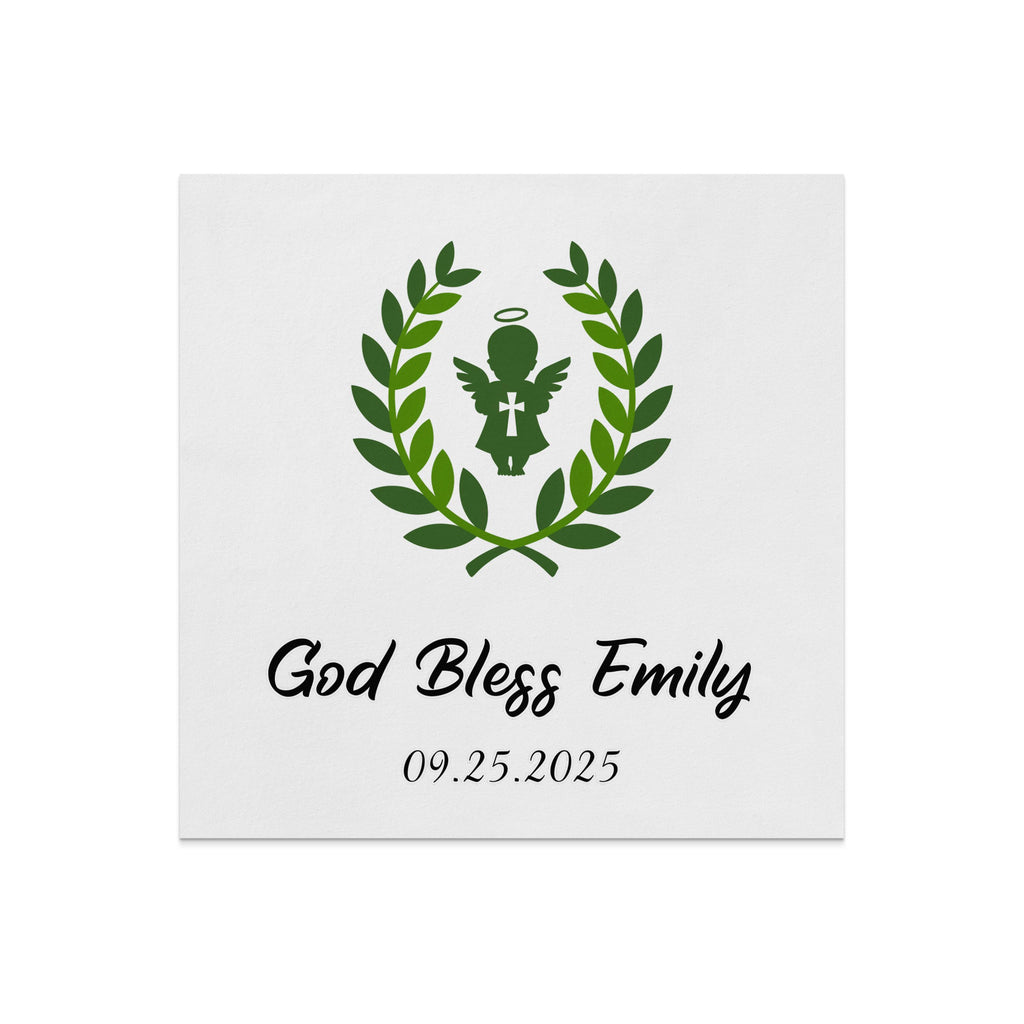 God Bless Emily 09.25.2025 with a cross and halo design.