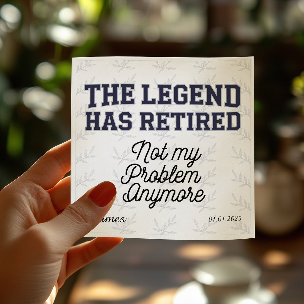 Card with "The Legend Has Not My Problem Anymore" and a date.