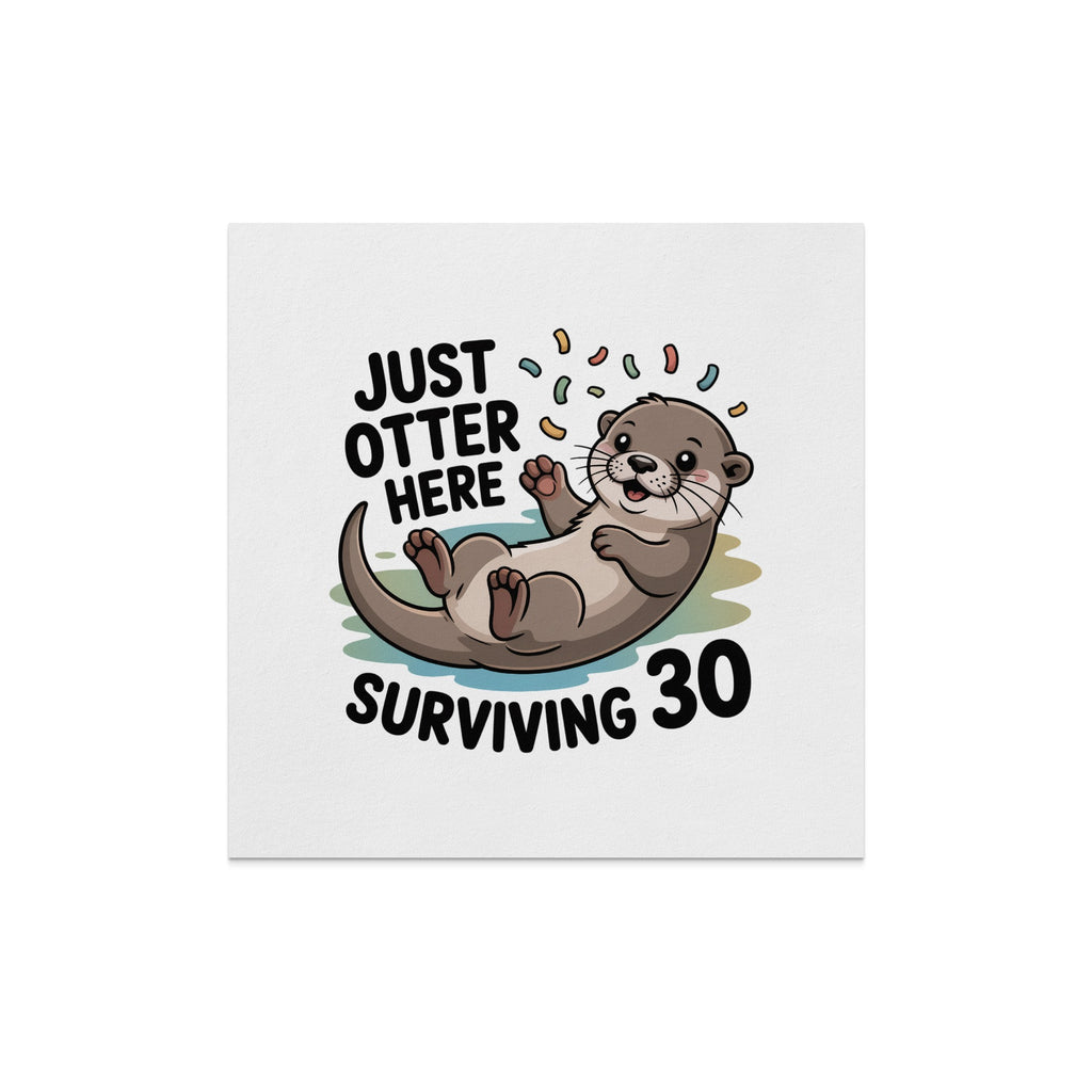 Otter celebrating surviving 30 with confetti.