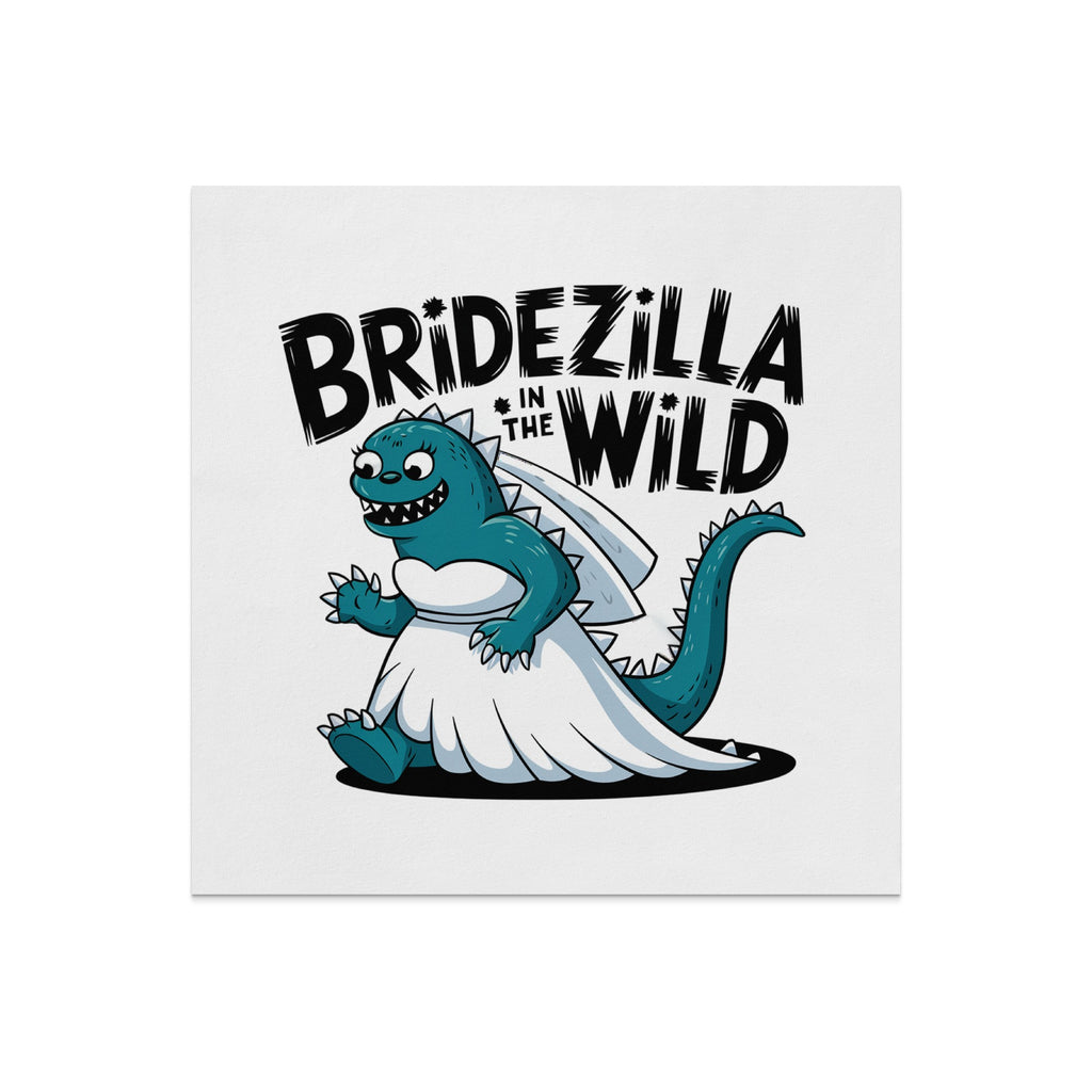 Bridezilla in the Wild cartoon monster in a wedding dress.