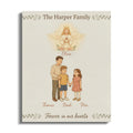 The Harper Family: Thomas, Noah, Mia, and Olivia with an angel above.
