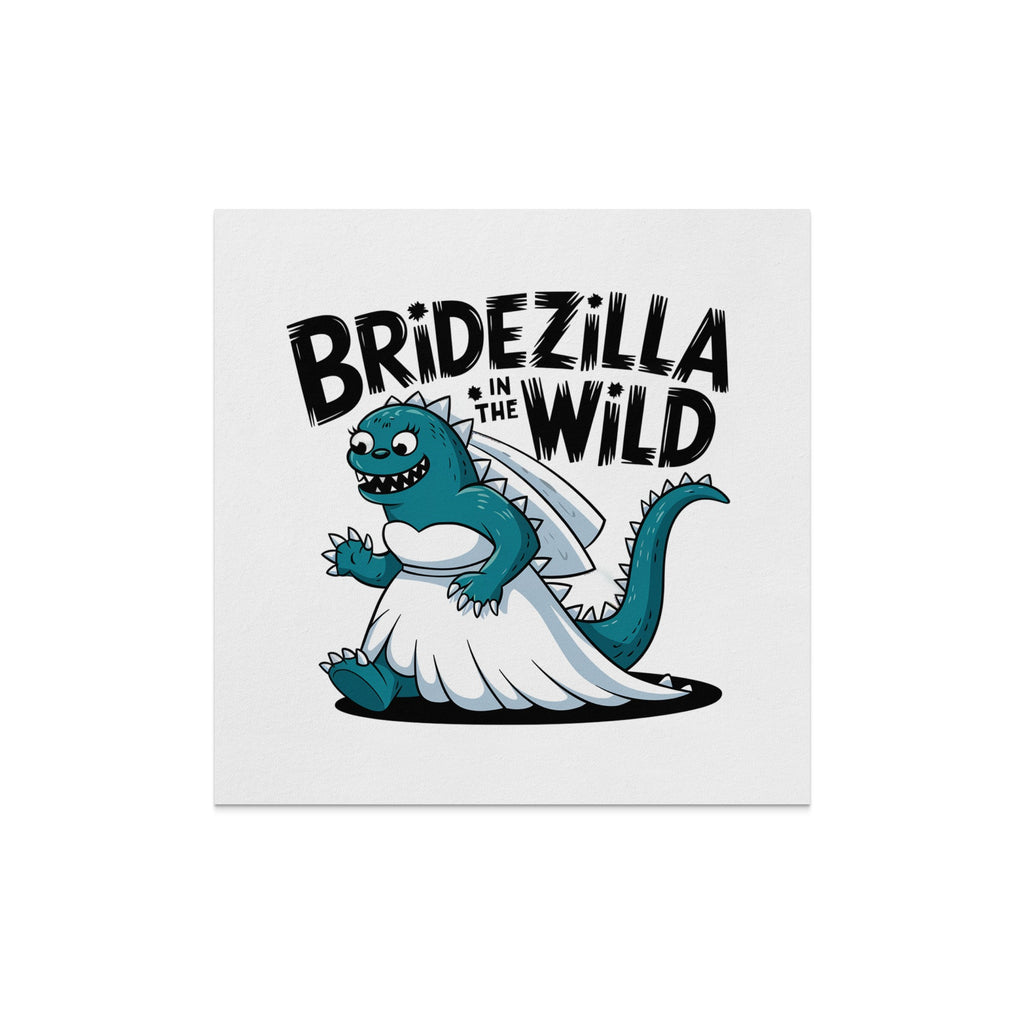 Bridezilla in the Wild cartoon illustration of a monster in a wedding dress.