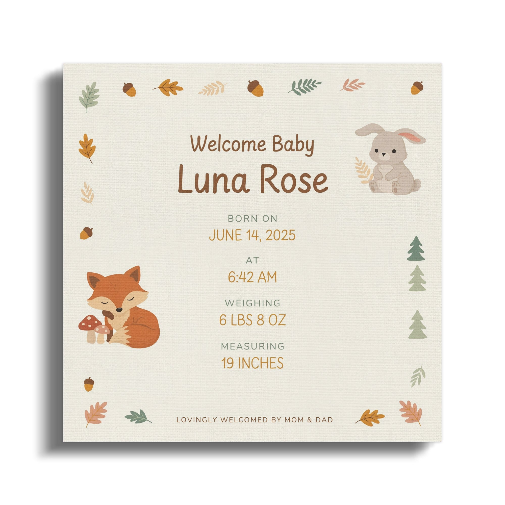 Welcome Baby Luna Rose birth details: born June 14, 2025, weighing 6 lbs 8 oz, measuring 19 inches.