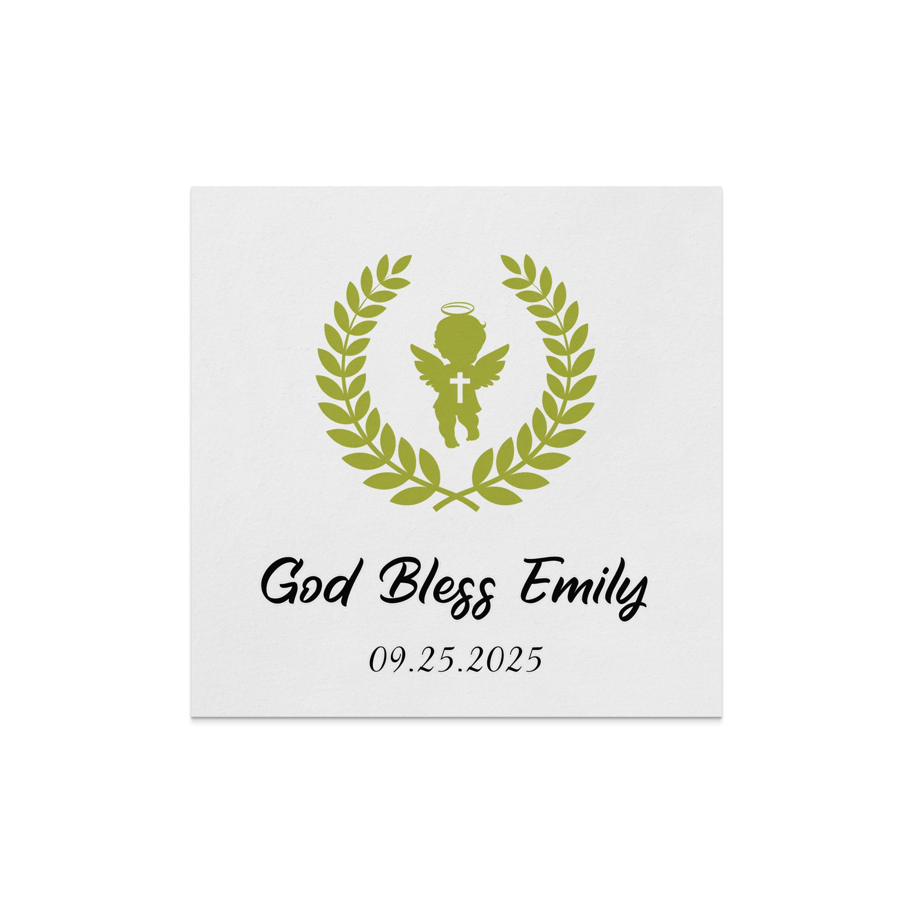 God Bless Emily 09.25.2025 with angel and laurel wreath.