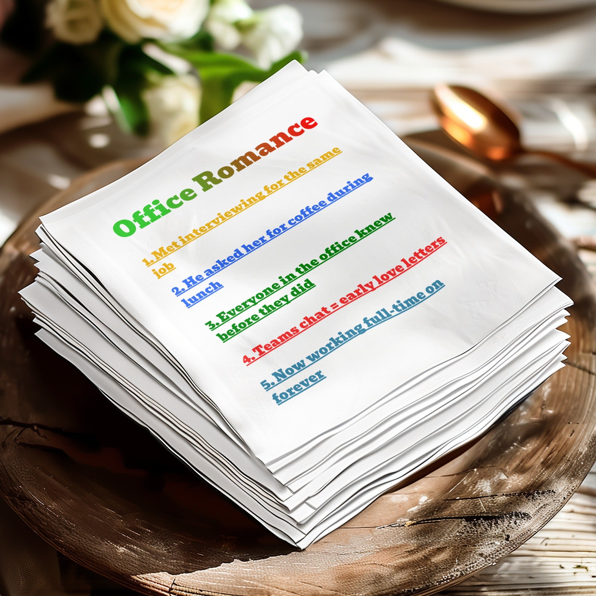Office Romance list about a couple's journey from job interview to marriage.