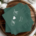 Dark green napkins with "H & K" monogram and November 24, 2025 date.