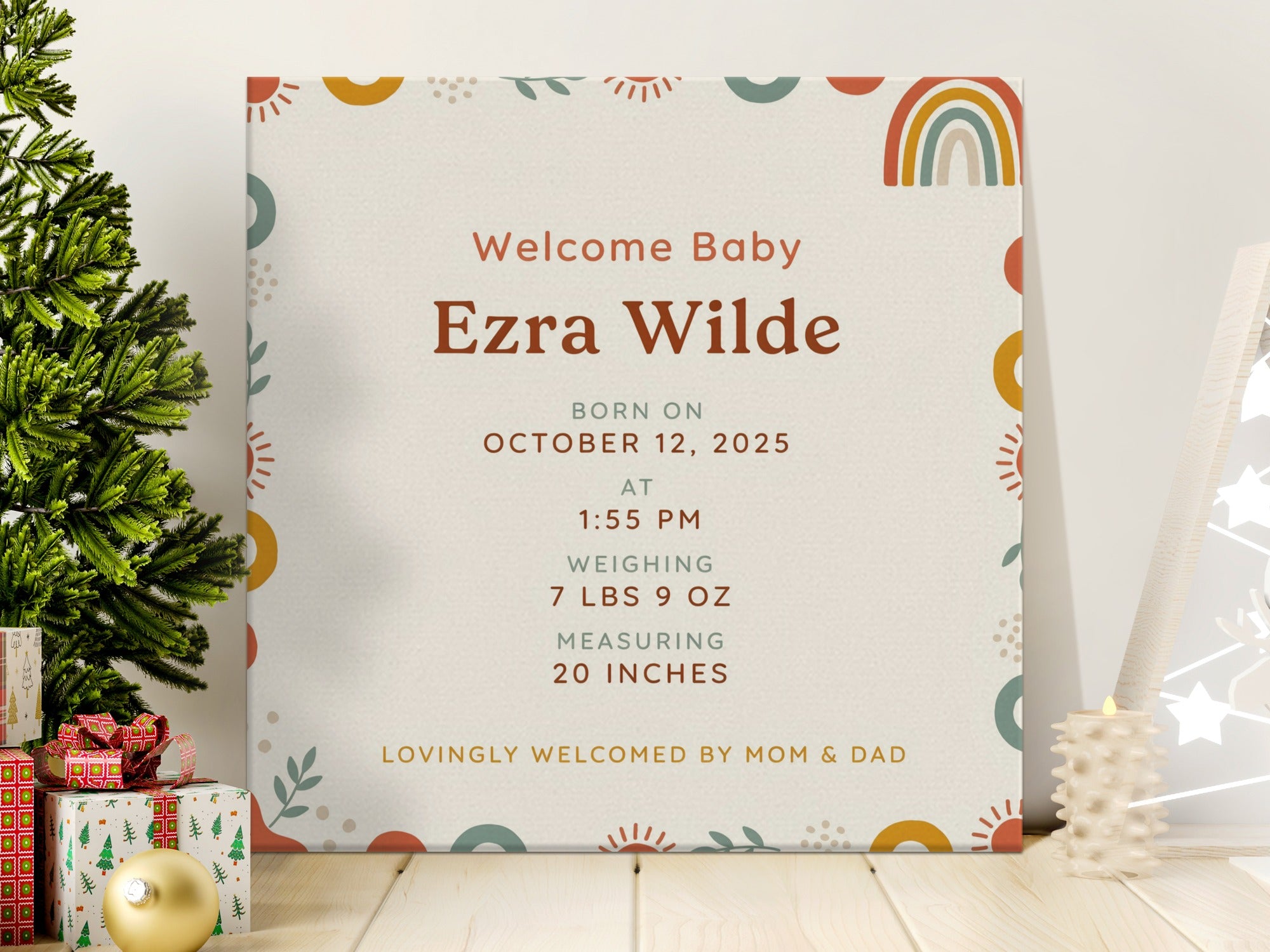 Welcome Baby Ezra Wilde born October 12, 2025, 1:55 PM.