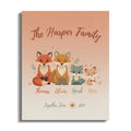"The Harper Family" canvas with four cartoon foxes, names, and "Together Since 2017".